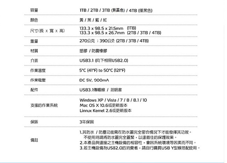 ADATA威剛 Durable HD710Pro 4TB 2.5吋軍規防水防震行動硬碟