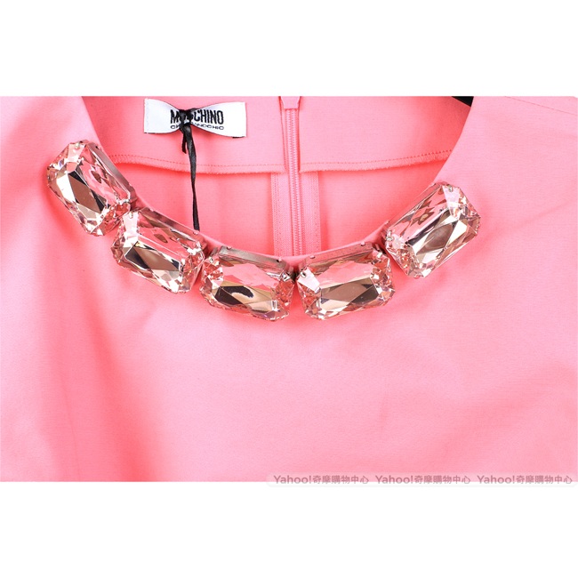 MOSCHINO 粉色寶石領飾無袖上衣