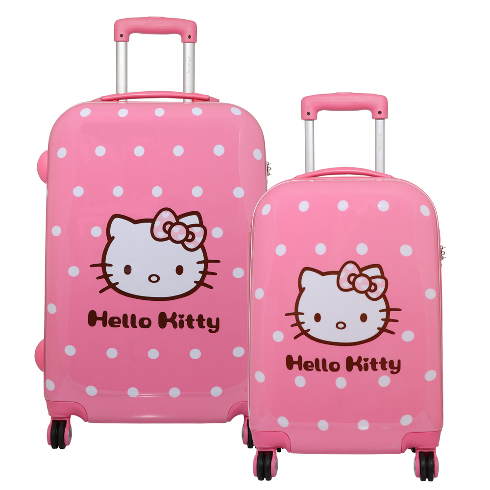 Hello Kitty 元氣遊樂 拉鍊行李箱 粉  20吋+24吋 KT00H20+24