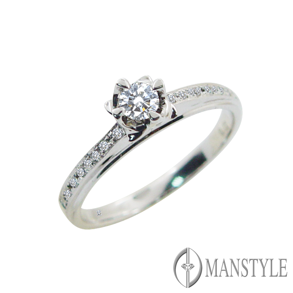 MANSTYLE「花之舞」0.12ct 八心八箭鑽戒