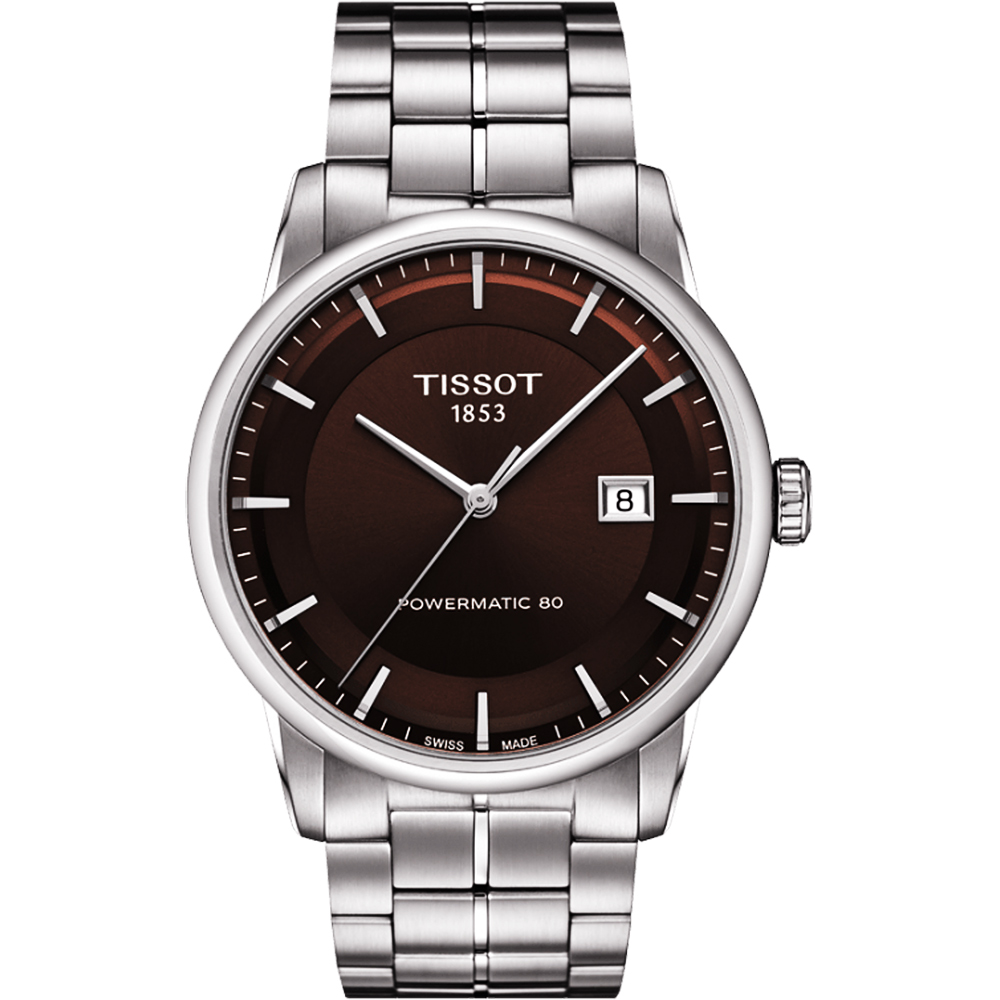 TISSOT 天梭 官方授權 LUXURY 動力儲存80機械腕錶-咖啡/41mm T0864071129100