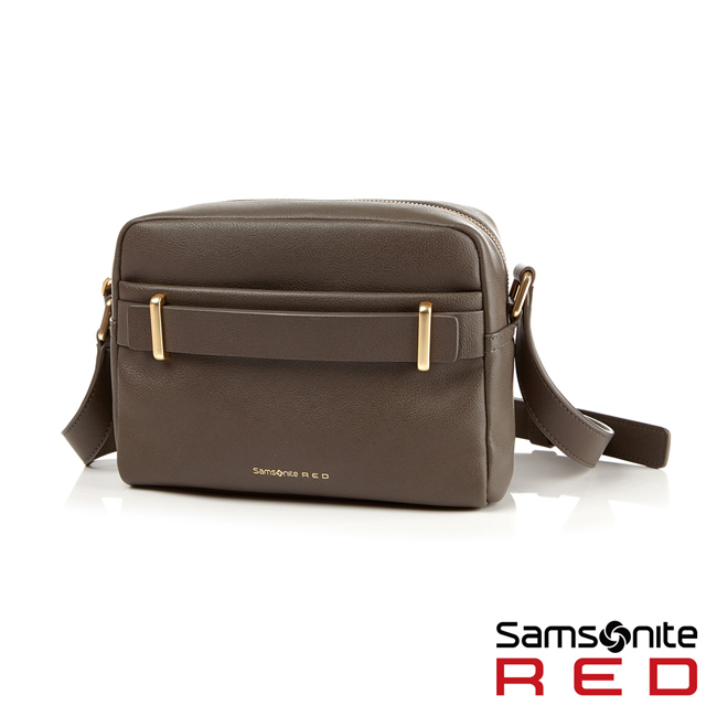 Samsonite REDBENNITO輕巧仕女皮革斜肩背包(灰)