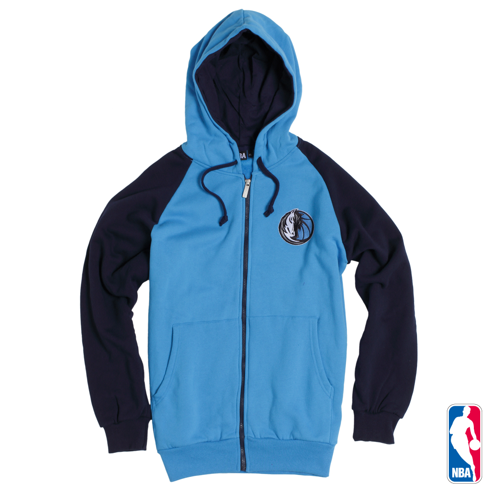 NBA-達拉斯小牛隊厚棉質連帽外套-藍(男)