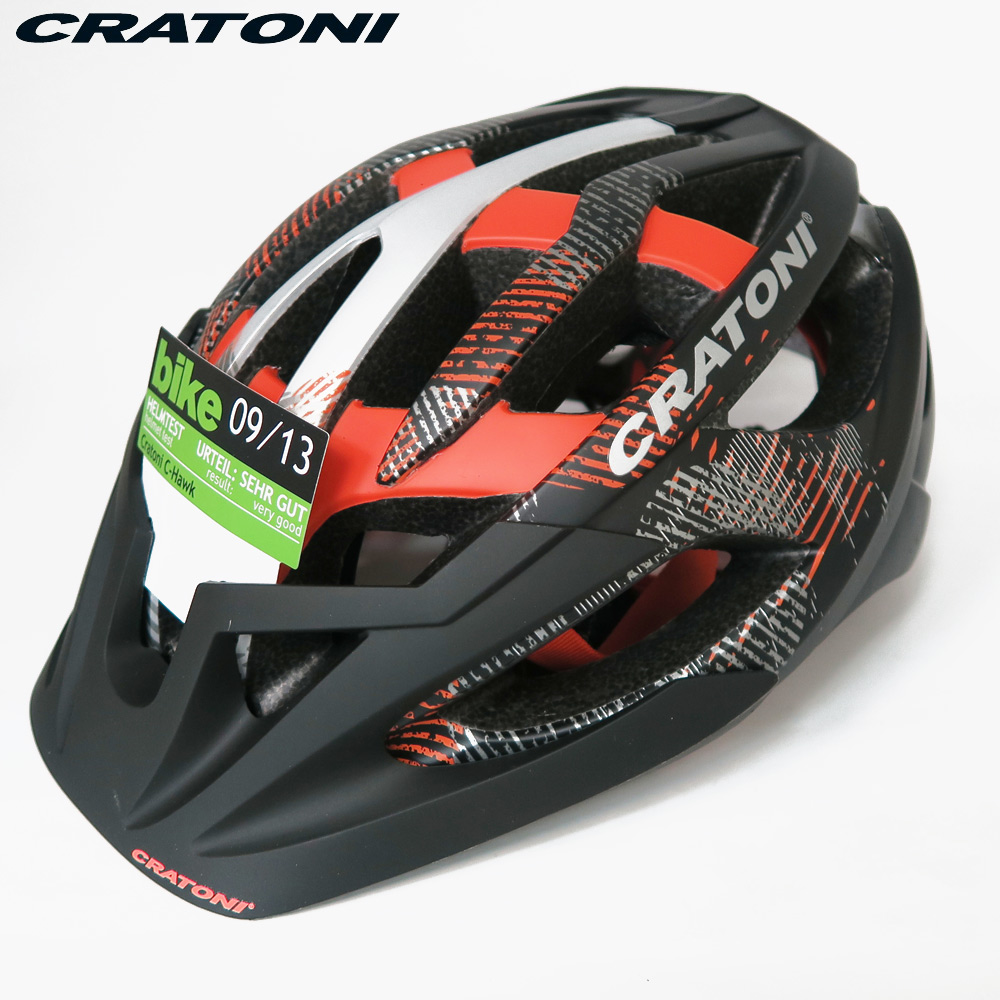 CRATONI 德國專業品牌 C-HAWK 登山車用安全帽-黑橘銀