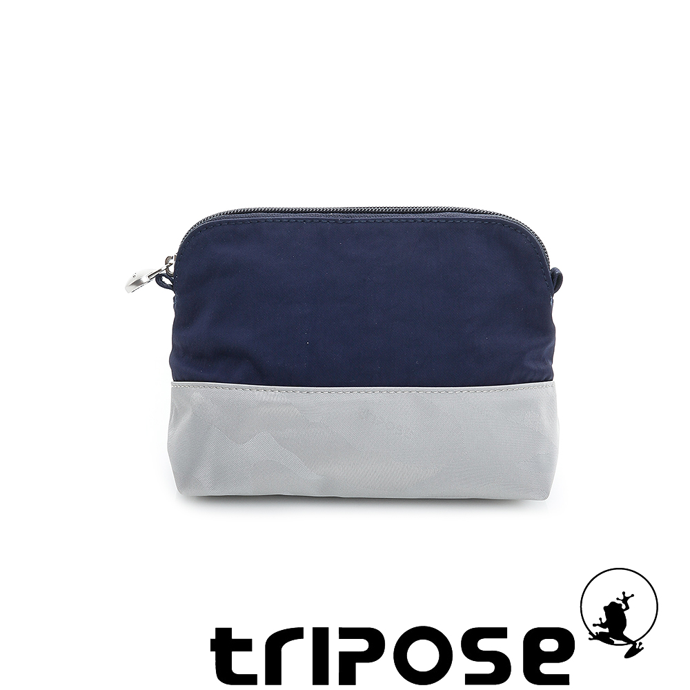 tripose 漫遊系列岩紋撞色微旅化妝包 - 藍