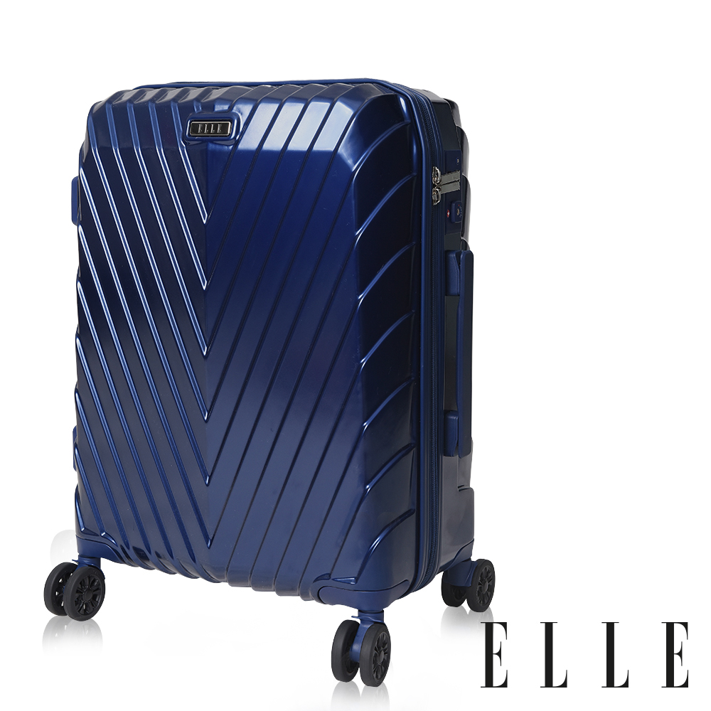 ELLE 法式V型鐵塔系列- 29吋純PC霧面防刮耐撞行李箱-午夜深藍EL31199