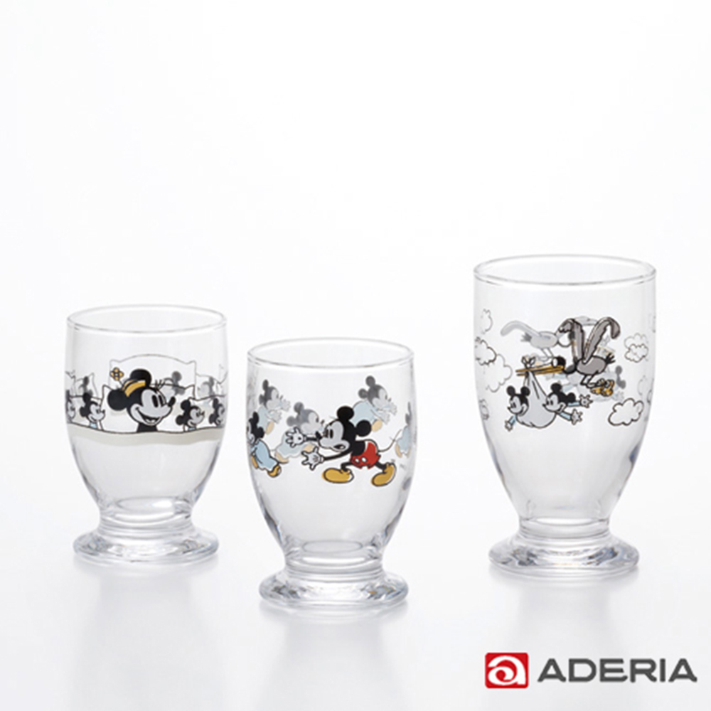 【ADERIA】日本進口米奇與米妮玻璃杯套組