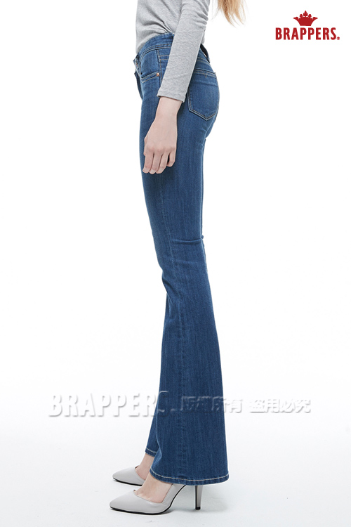 BRAPPERS 女款 新美腳ROYAL系列-女用中低腰彈性靴型褲-藍
