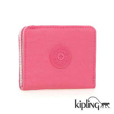 Kipling 零錢包 浪漫玫粉素面-小