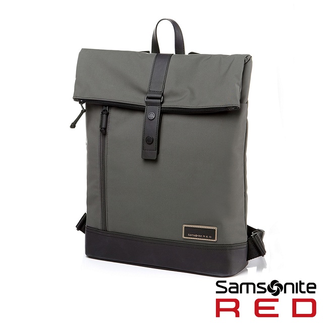 Samsonite RED GLEHN休閒折疊翻蓋筆電後背包-12.5吋(卡其綠)