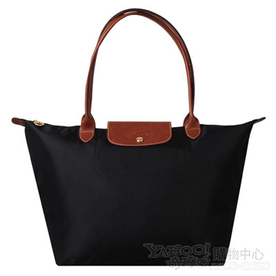 LONGCHAMP 經典Le Pliage摺疊包系列長把托特包(大/黑)