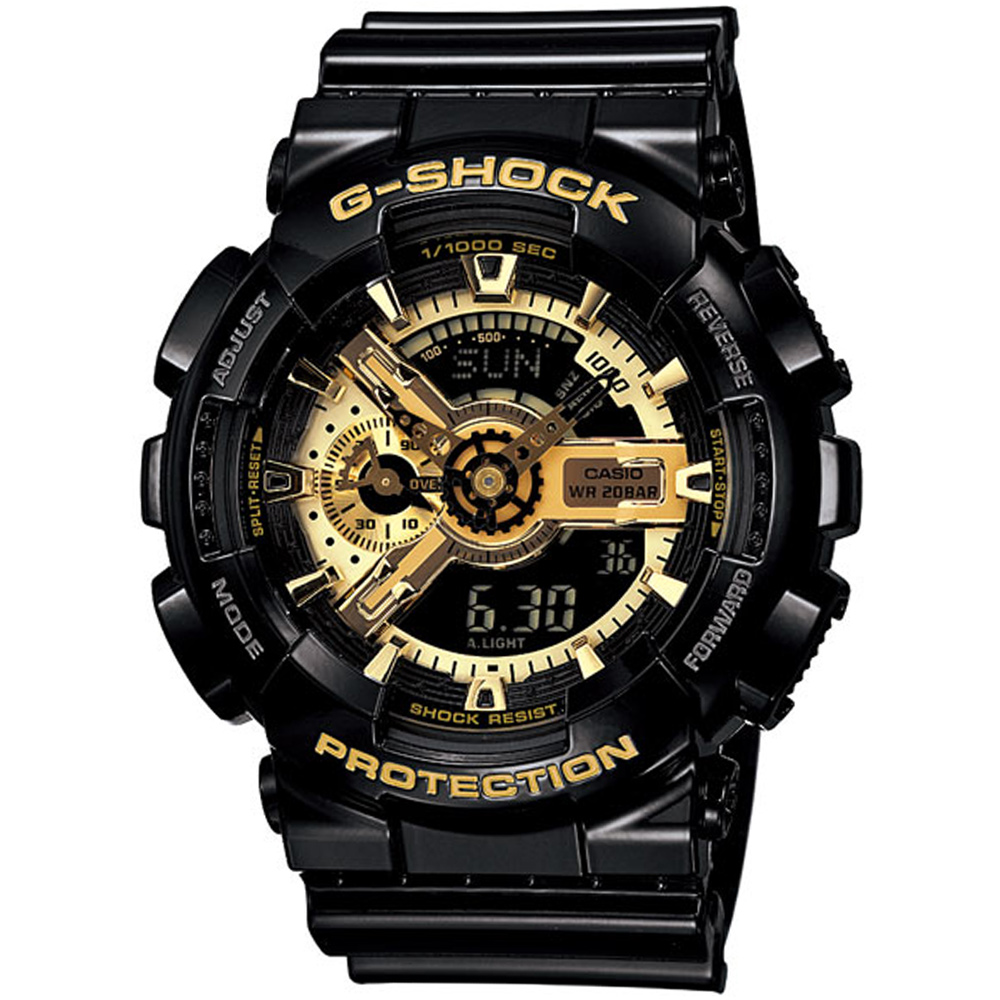 CASIO卡西歐G-SHOCK BIG G金屬重機感雙顯腕錶(GA-110GB-1A)