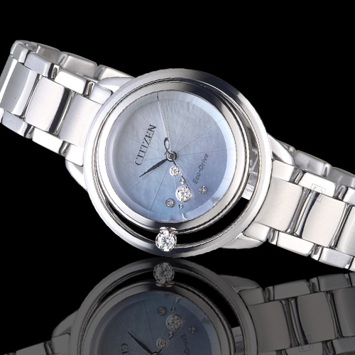 CITIZEN L系列光動能星星閃耀晶鑽腕錶(EW5520-84D)-銀色/32.5mm
