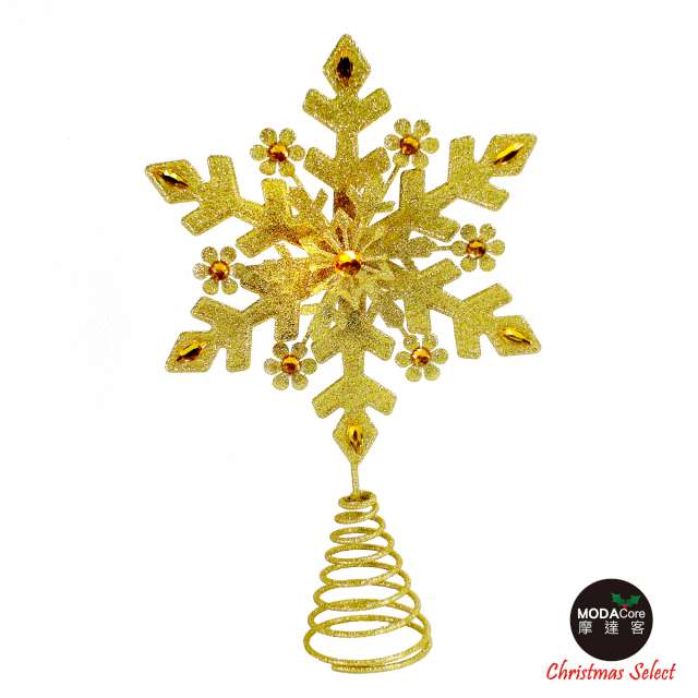 金色雪花聖誕樹頂星 (4尺以上聖誕樹適用)