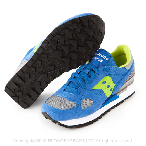 (女) 美國 SAUCONY 經典時尚休閒輕量慢跑球鞋-藍螢光綠