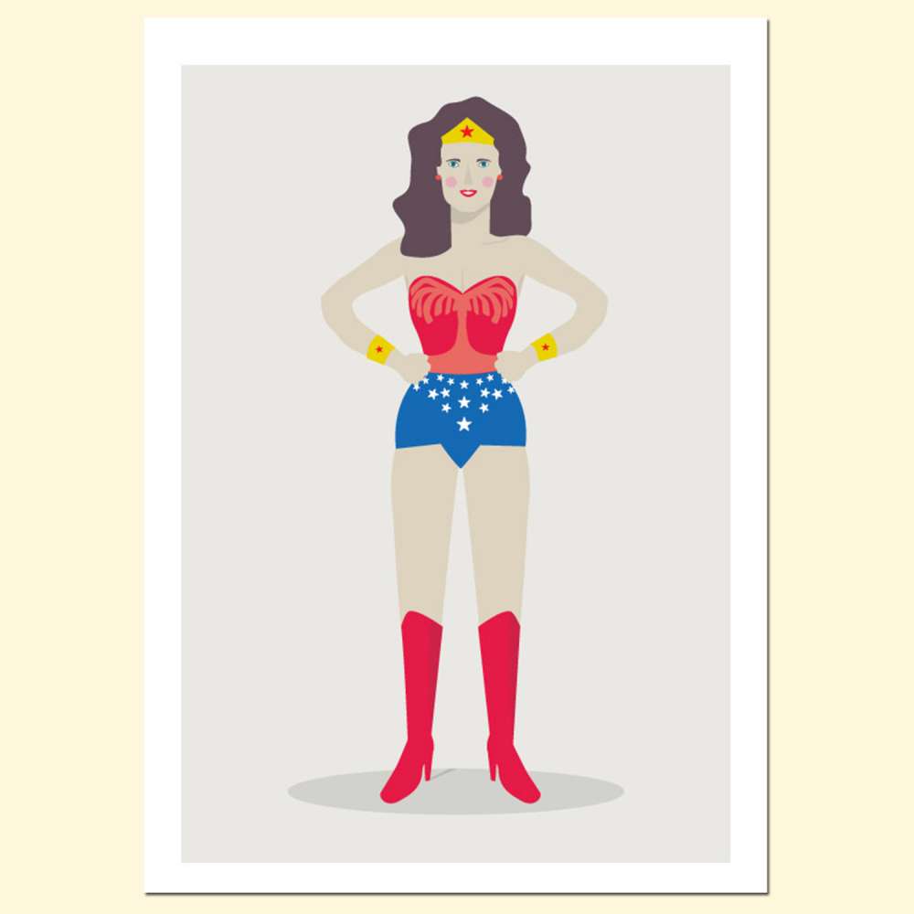 摩達客 西班牙插畫家Judy Kaufmann藝術創作海報掛畫裝飾畫-神力女超人