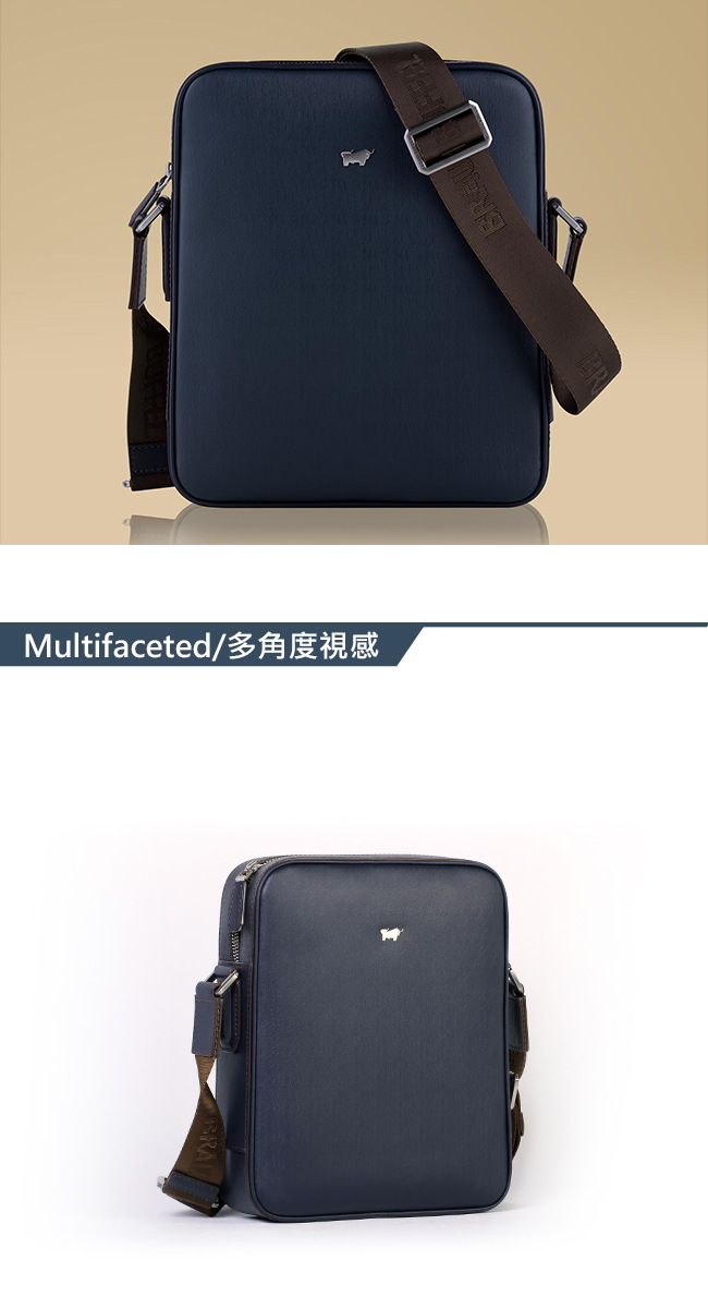 BRAUN BUFFEL - HOMME-M紳士系列極光紋斜背包 - 深藍