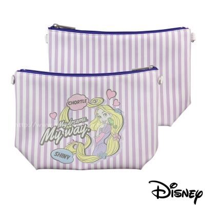 Disney迪士尼漫畫條紋公主系大容量化妝包/萬用包-長髮公主