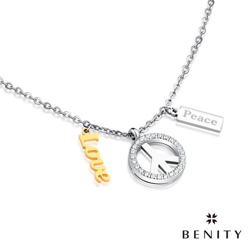 BENITY 烏托邦之歌 316白鋼/西德鋼 IP黃K金 女項鍊