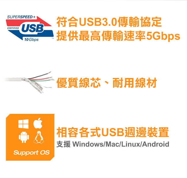 INTOPIC 廣鼎 USB3.0&2.0 高速集線器(HB-520)