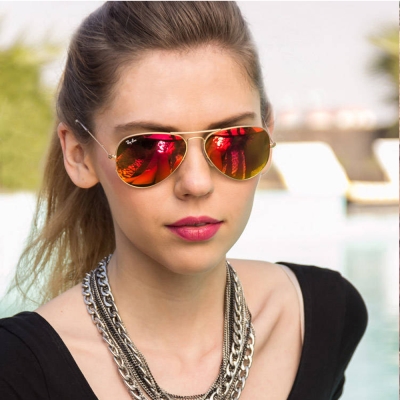 RAY BAN太陽眼鏡 經典品牌/金-水銀紅#RB3025 11269(大版)