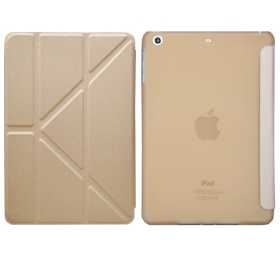 ATCOM Apple iPad Mini 1/2/3 簡約軟殼掀式平版保護套(香檳金)