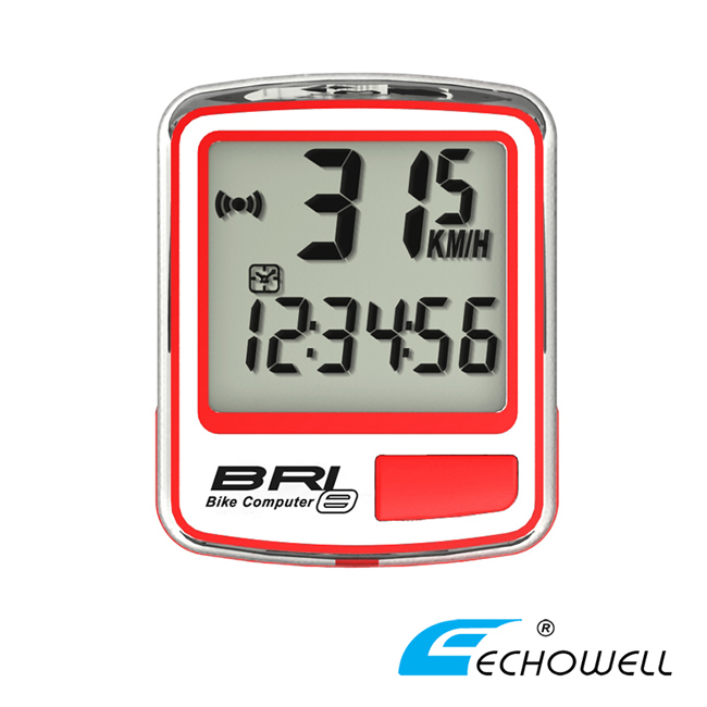 ECHOWELL BRI-8 多功能自行車有線碼錶 紅