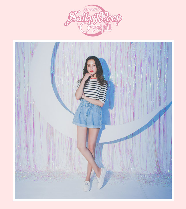 Grace gift-美少女戰士月亮飾釦皮革懶人鞋 白