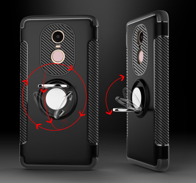PKG紅米Note4X 抗震指環殼-支援磁吸車架功能