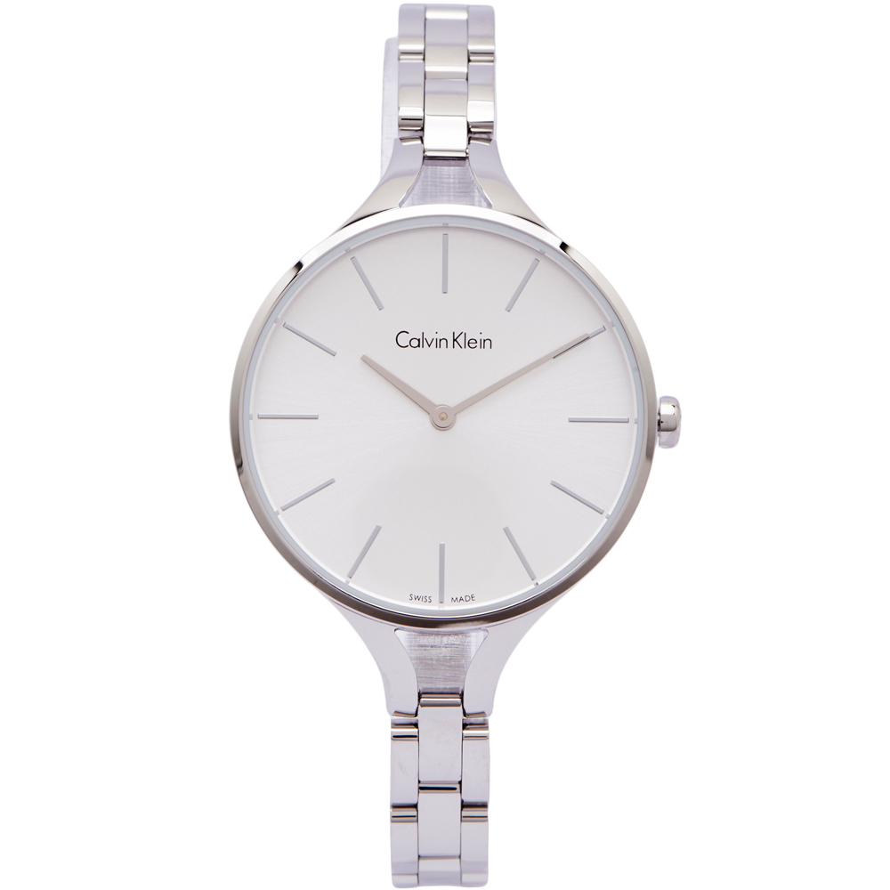 CK Calvin Klein 優雅完美女性手錶(K7E23146)-銀面X銀色/36mm