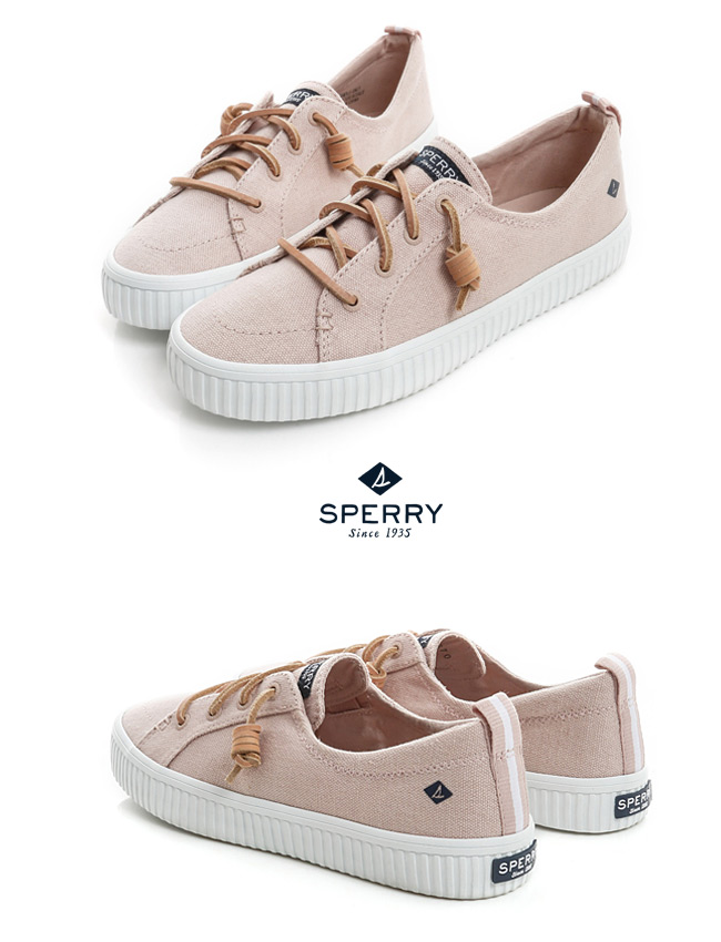 SPERRY 街頭風尚經典帆布帆船鞋(女)-粉