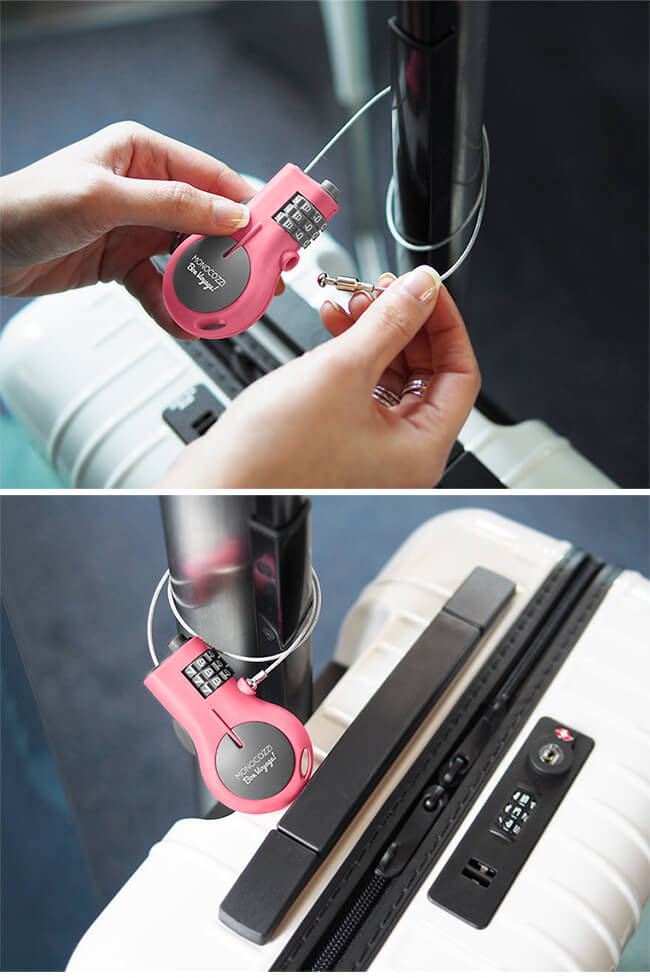 MONOCOZZI RETRACTABLE LUGGAGE LOCK 旅行伸縮密碼鎖-粉紅