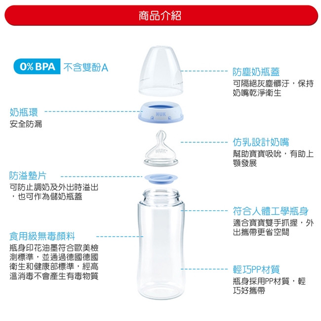 NUK芝麻街PP奶瓶300ml-附2號中圓洞矽膠奶嘴6m+(顏色隨機出貨)