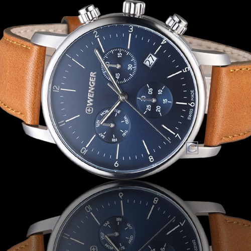 瑞士WENGER Urban 現代都會經典對錶(011743104+011741103)藍
