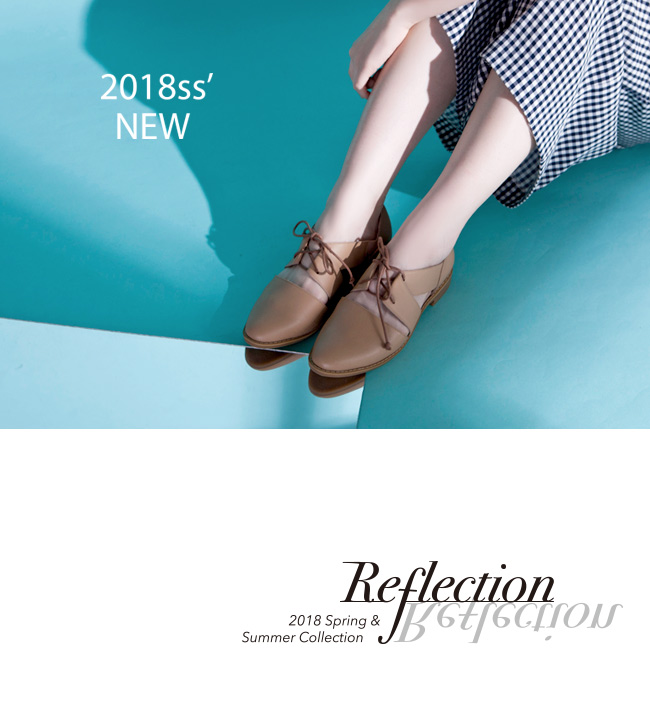 Fair Lady 復古側挖空拼接綁帶牛津鞋 卡其