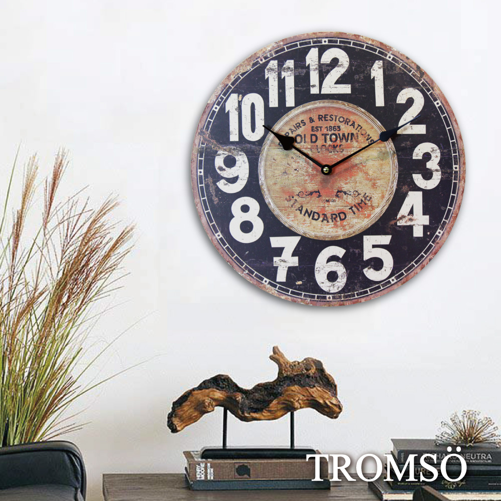 TROMSO無框畫時鐘-牛仔城鎮(圓形)