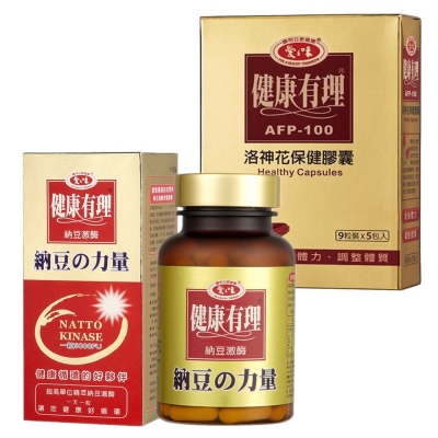 愛之味生技 納豆膠囊60粒*2+洛神花膠囊45粒*2--增強體力組