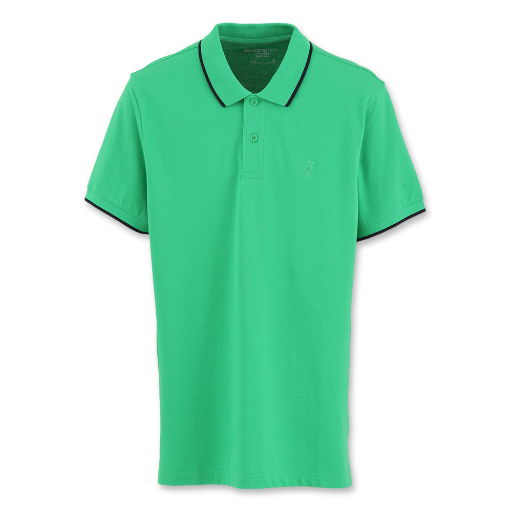 Hang Ten - 男裝 - 基本多彩提條配色POLO衫 - 綠
