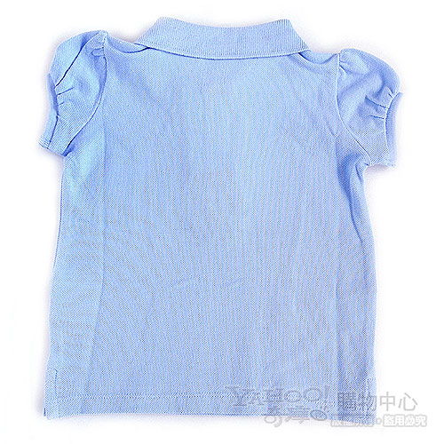 RALPH LAUREN淺藍色荷葉領口POLO衫(9個月)