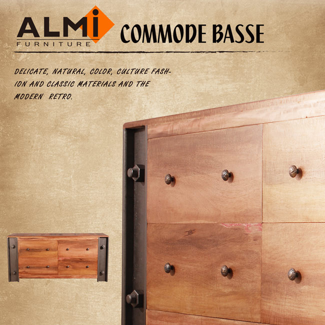 ALMI-COMMODE BASSE 工業風四抽櫃W140*D45*H65CM