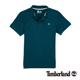 Timberland 男款藍綠色素面刺繡短袖POLO衫 product thumbnail 1