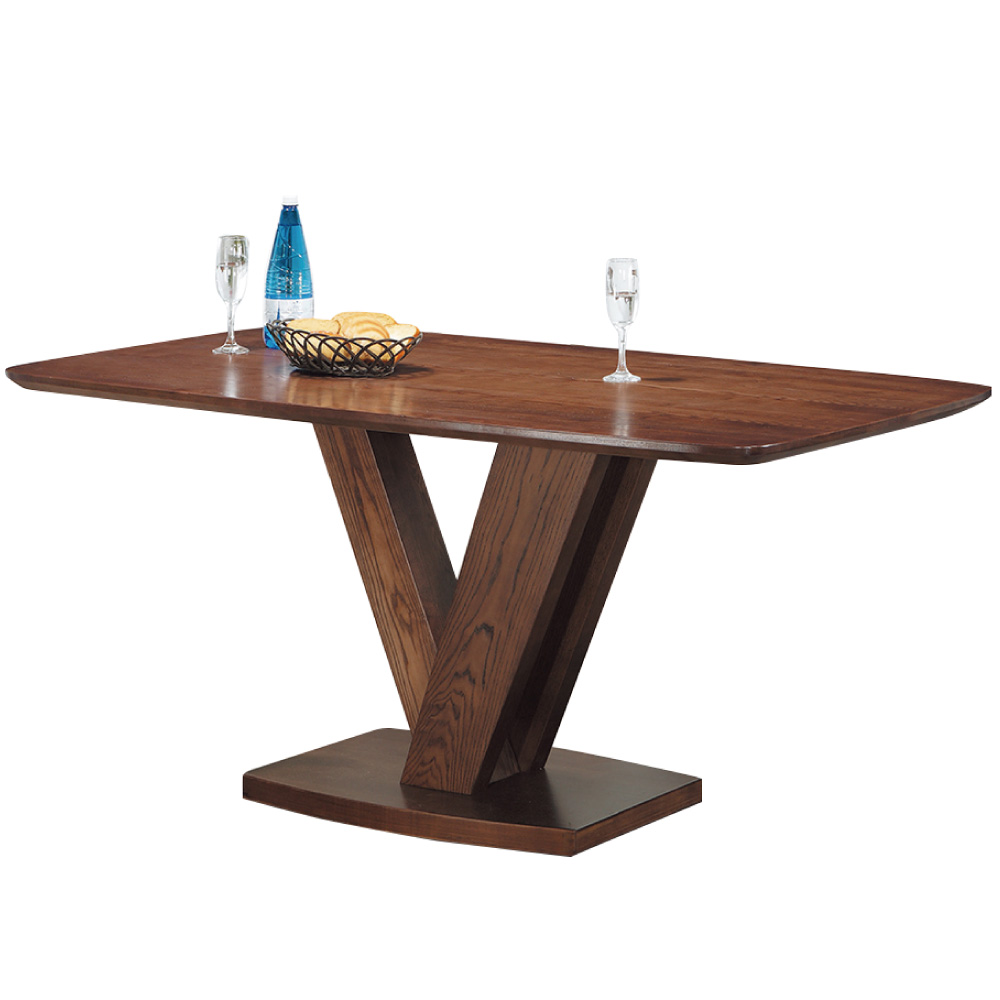 品家居 格雷5.3尺實木長方餐桌-160x90x75cm-免組