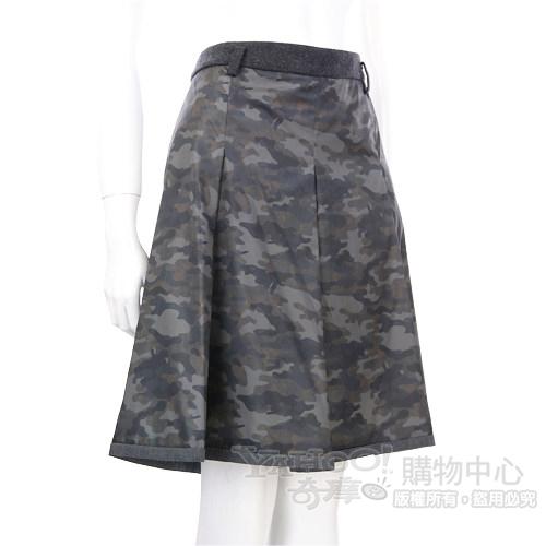 Max Mara-WEEKEND 迷彩圖騰抓褶及膝裙