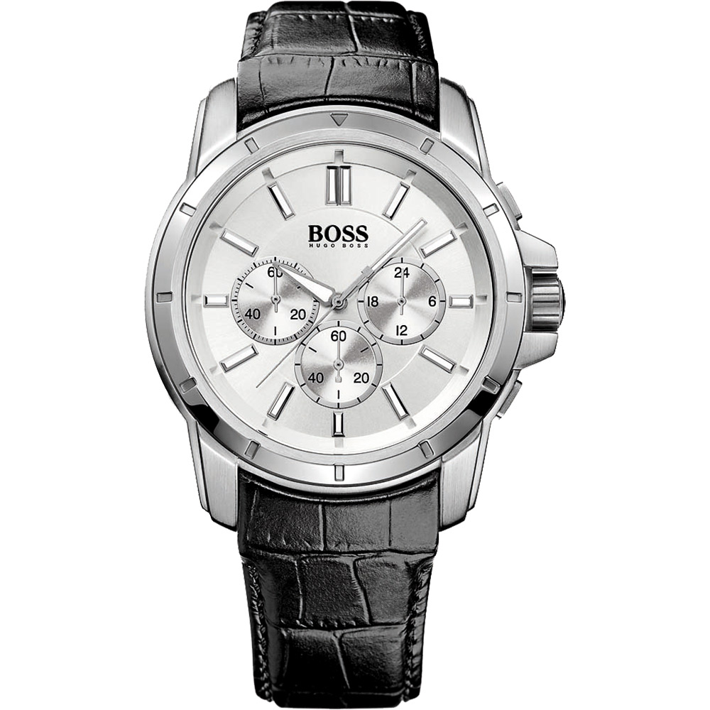 Hugo Boss 英倫紳士系列計時腕錶-銀x黑/46mm