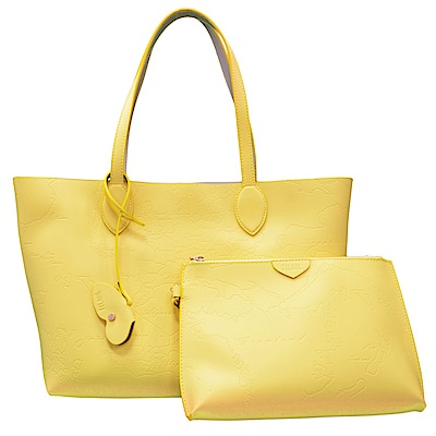 Alviero Martini地圖包 Sunflower真皮肩背購物包