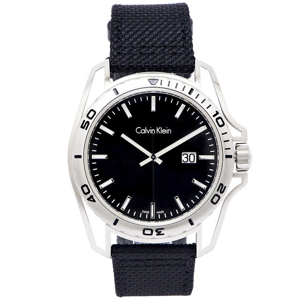 CK Calvin Klein Earth 撼動世界男性運動型腕錶-黑/42mm