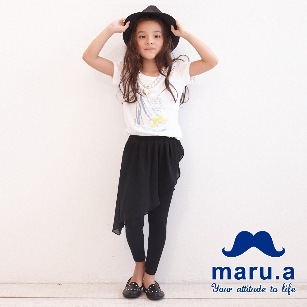 maru.a麻洛野　高跟鞋圖案燙印T-shirt(童裝)