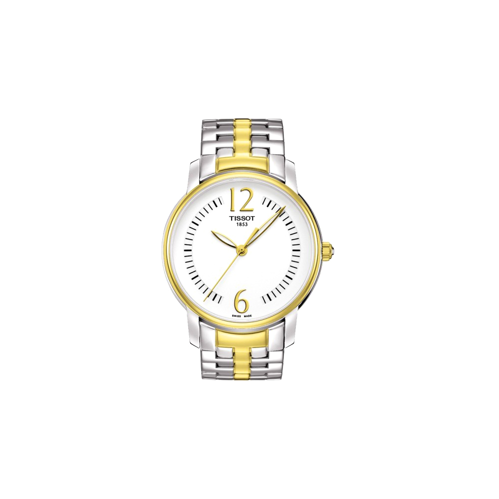 TISSOT 天梭 官方授權 T-Trend Lady 都會名媛腕錶-白/半金/38mm T0522102203700