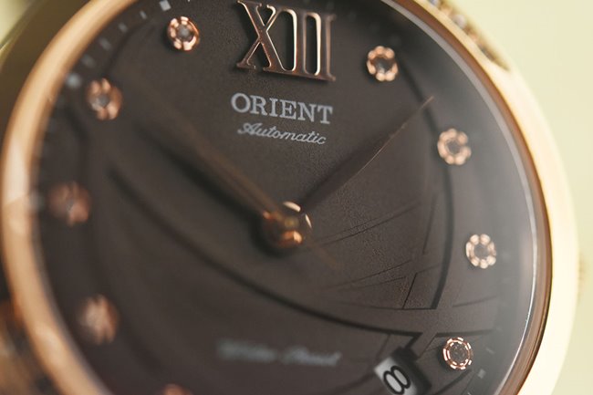 ORIENT 東方錶 ELEGANT系列 時尚絹布錶帶機械錶-咖啡色/36mm
