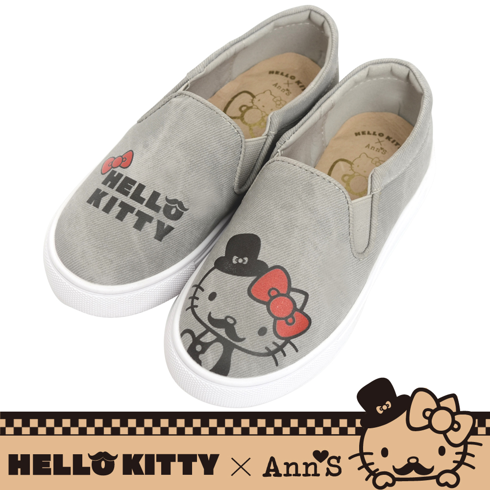HELLO KITTY X Ann’S親子系列鬍子達利懶人鞋童鞋-灰